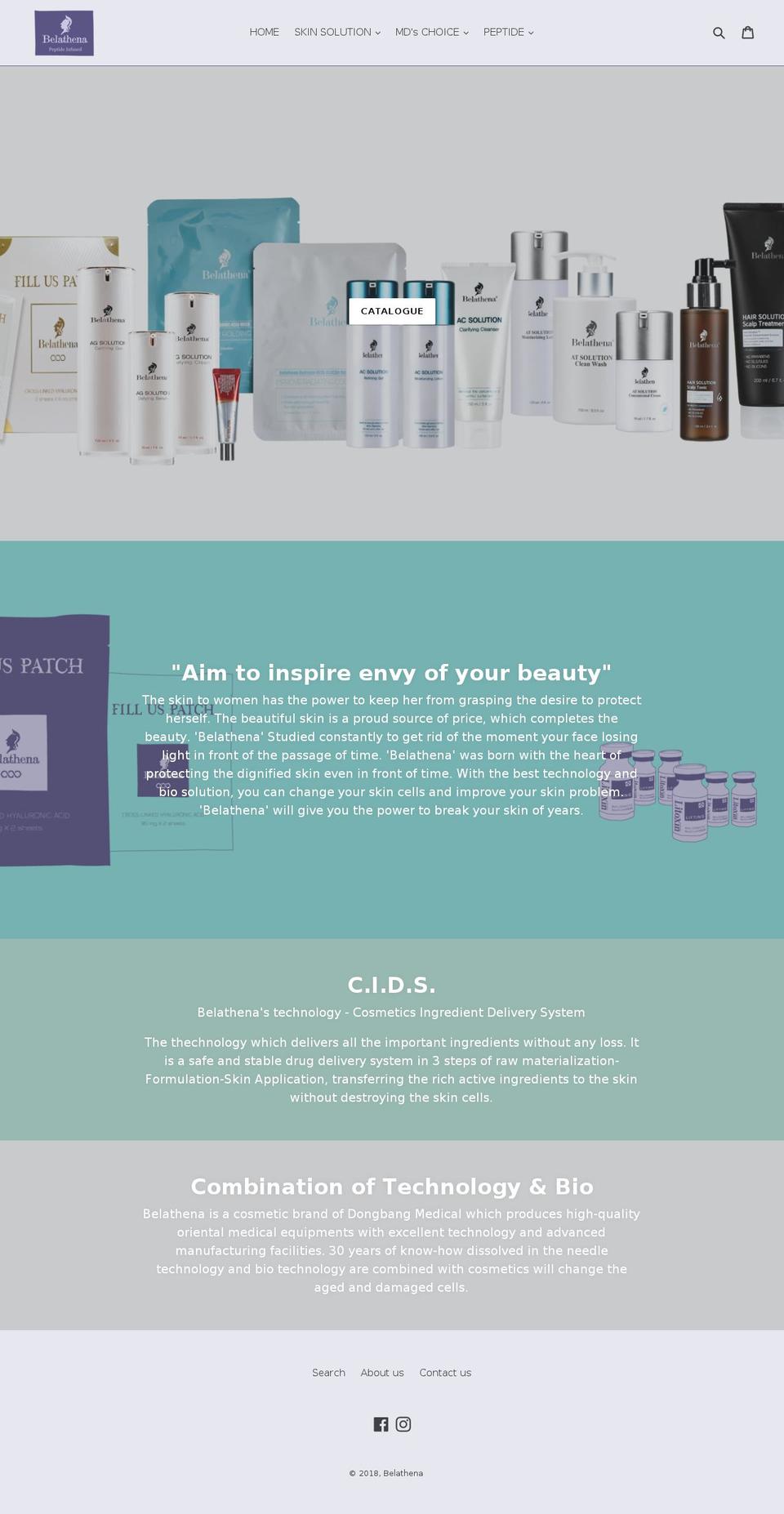 belathena.net shopify website screenshot