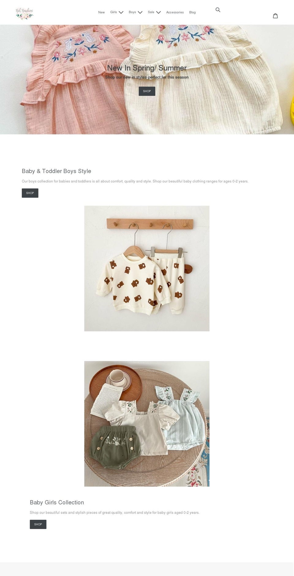 belbambini.co.uk shopify website screenshot