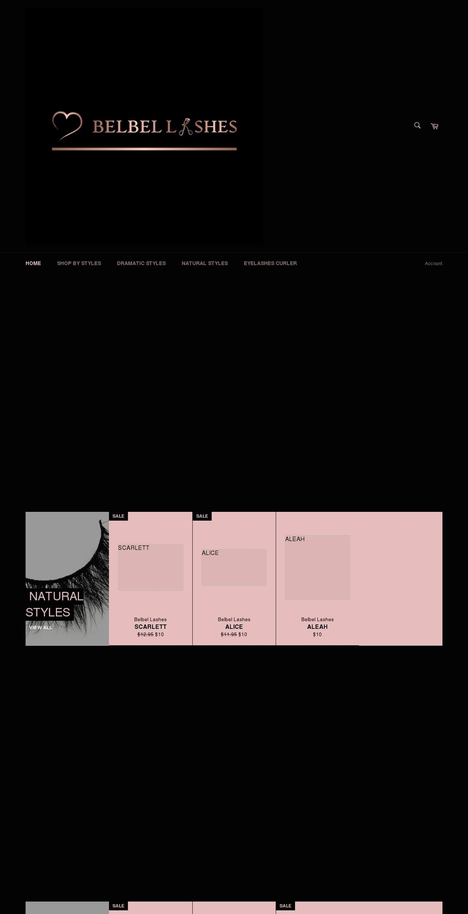 belbellashes.com shopify website screenshot