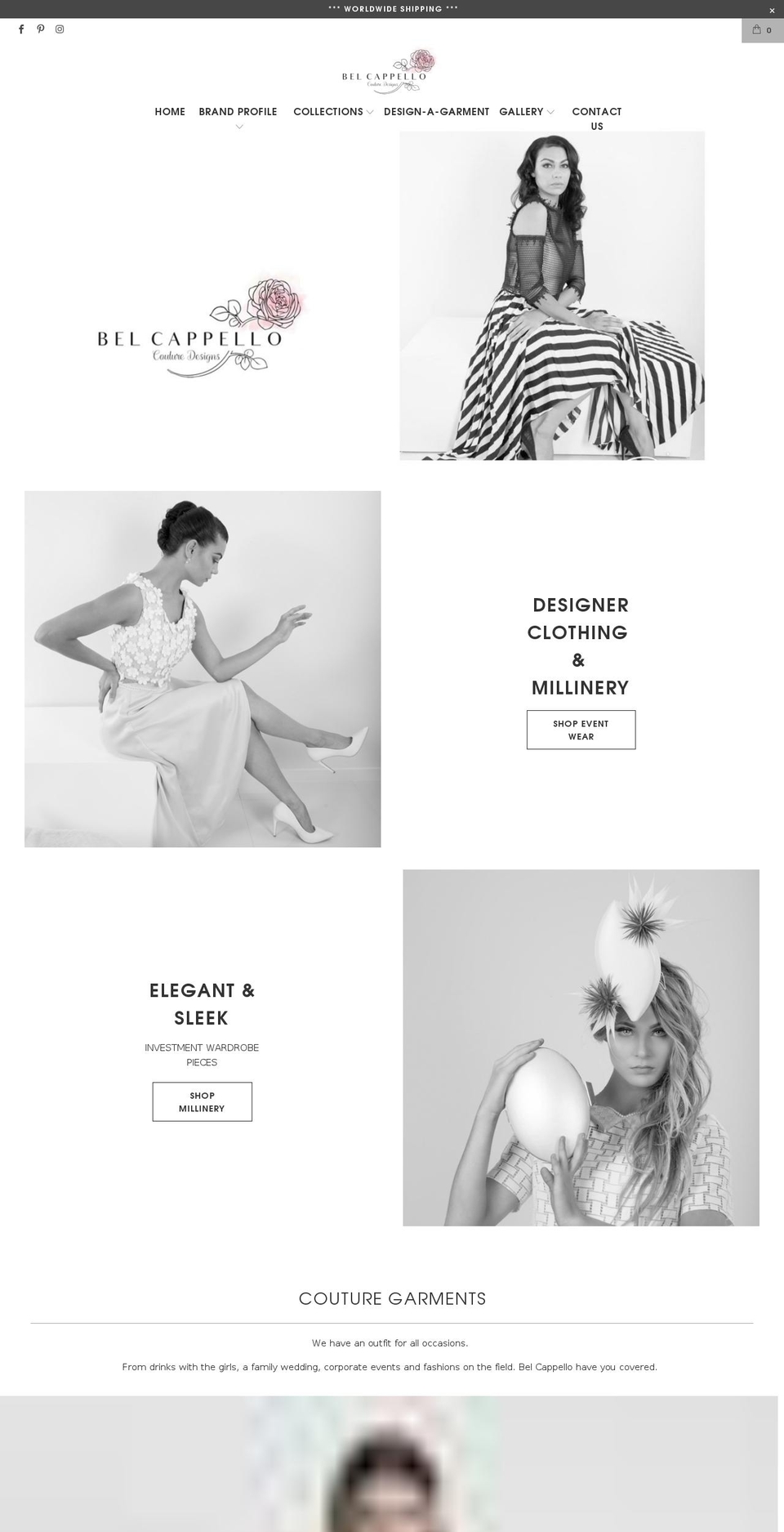 belcappello.com — Shopify storefront screenshot