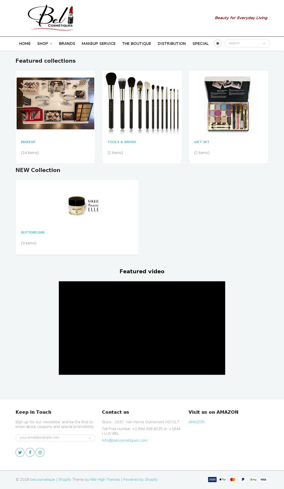 belcosmetiques.com — Shopify storefront screenshot