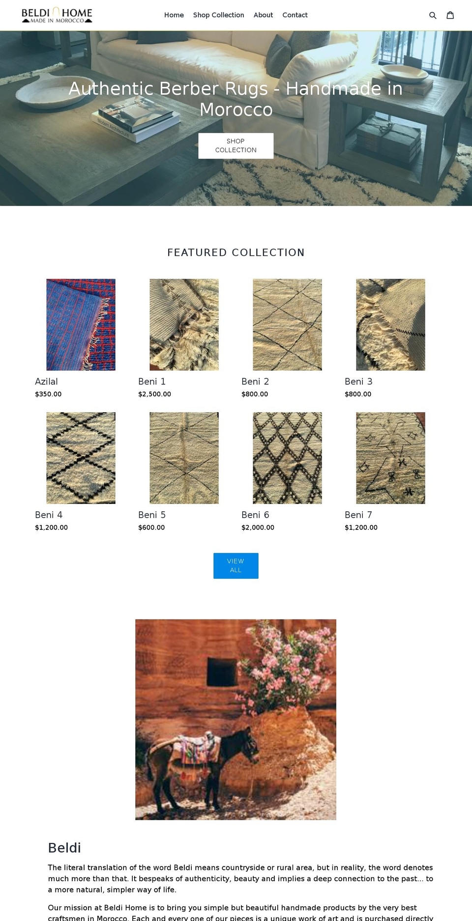 beldihome.com shopify website screenshot