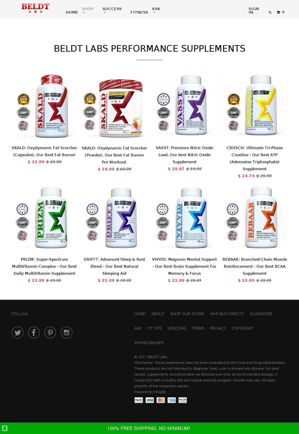 beldt.com shopify website screenshot