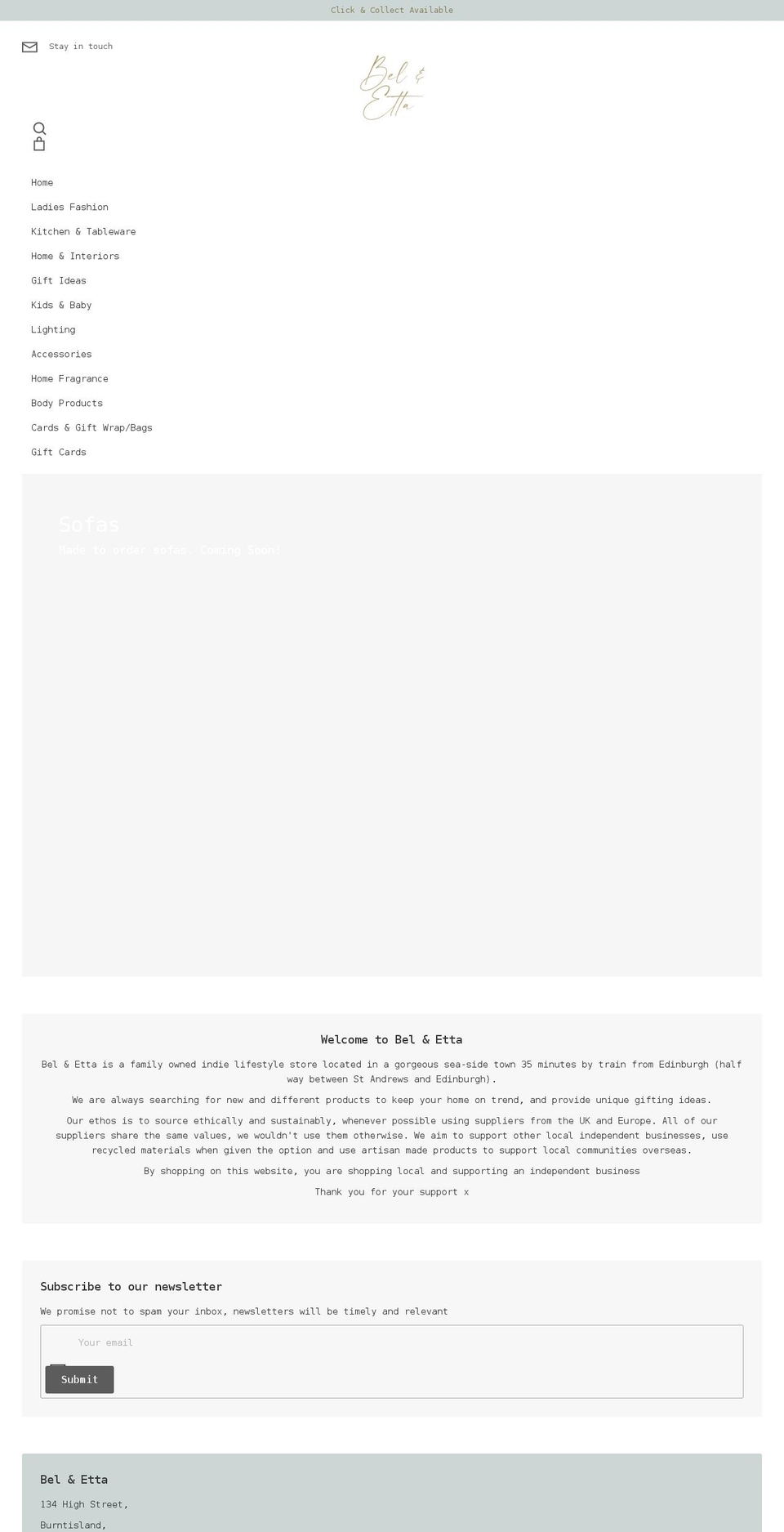 beletta.com shopify website screenshot