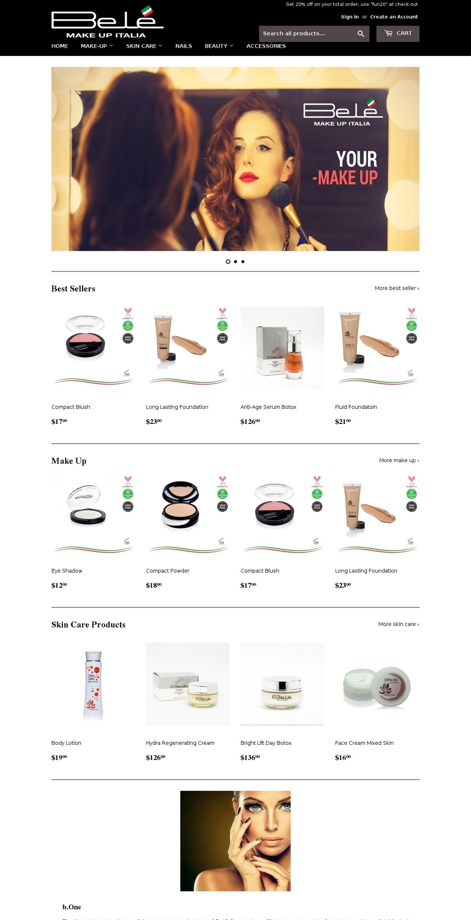 beleusa.com — Shopify storefront screenshot