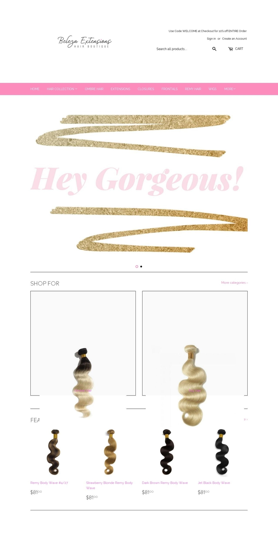belezaextensions.com shopify website screenshot