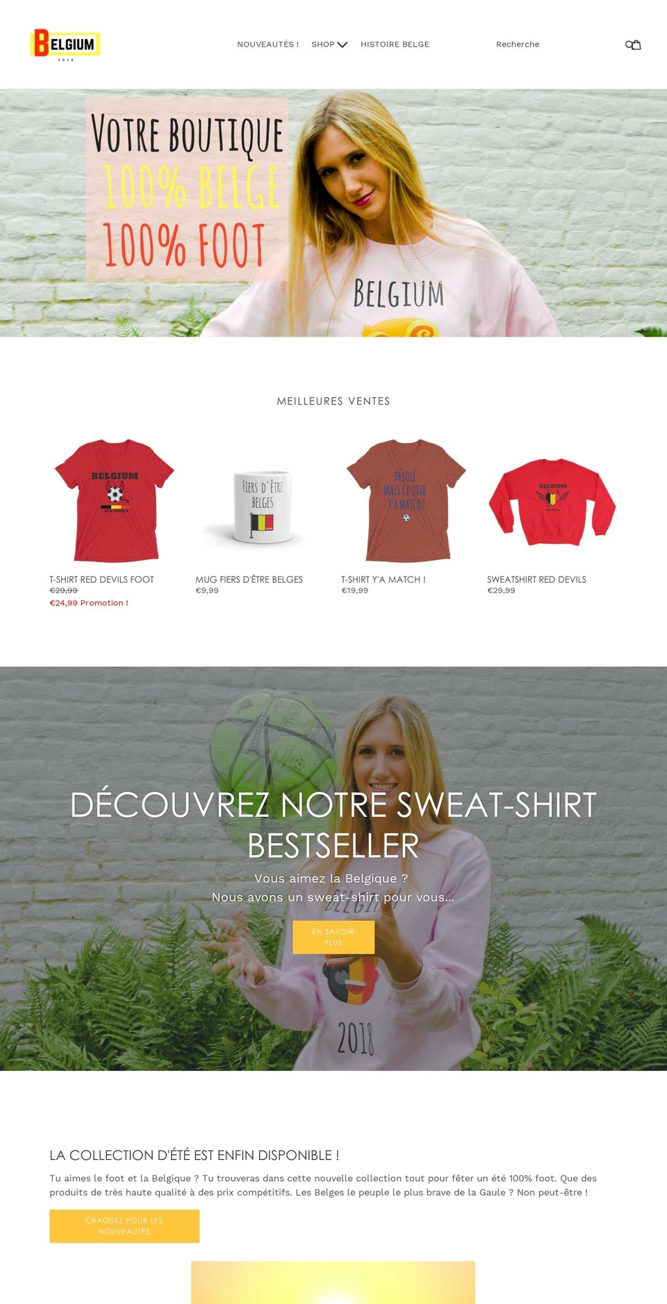 belgium2018.com — Shopify storefront screenshot