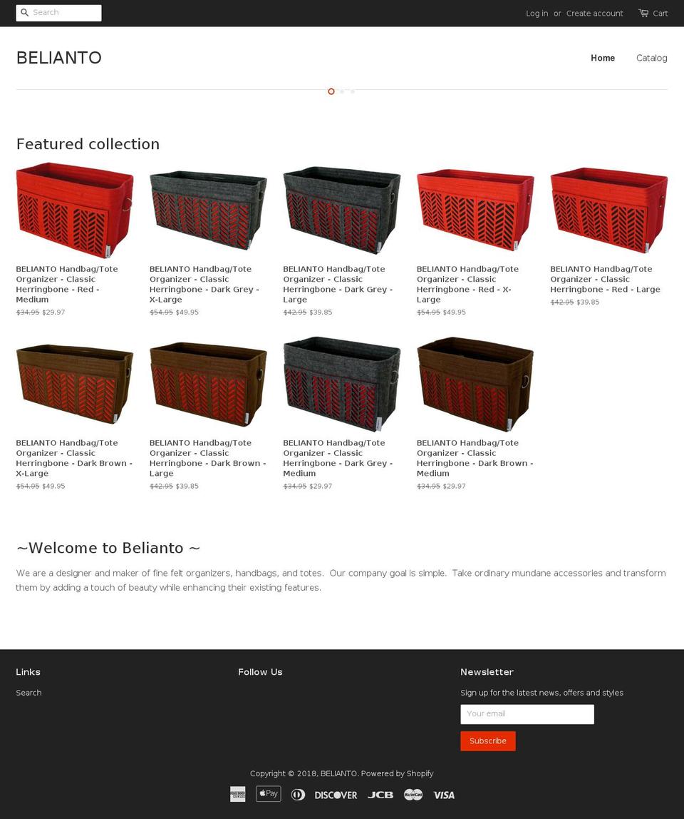 belianto.com — Shopify storefront screenshot