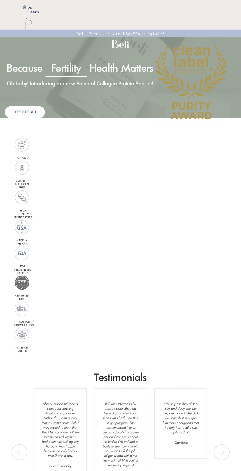 belibaby.com — Shopify storefront screenshot