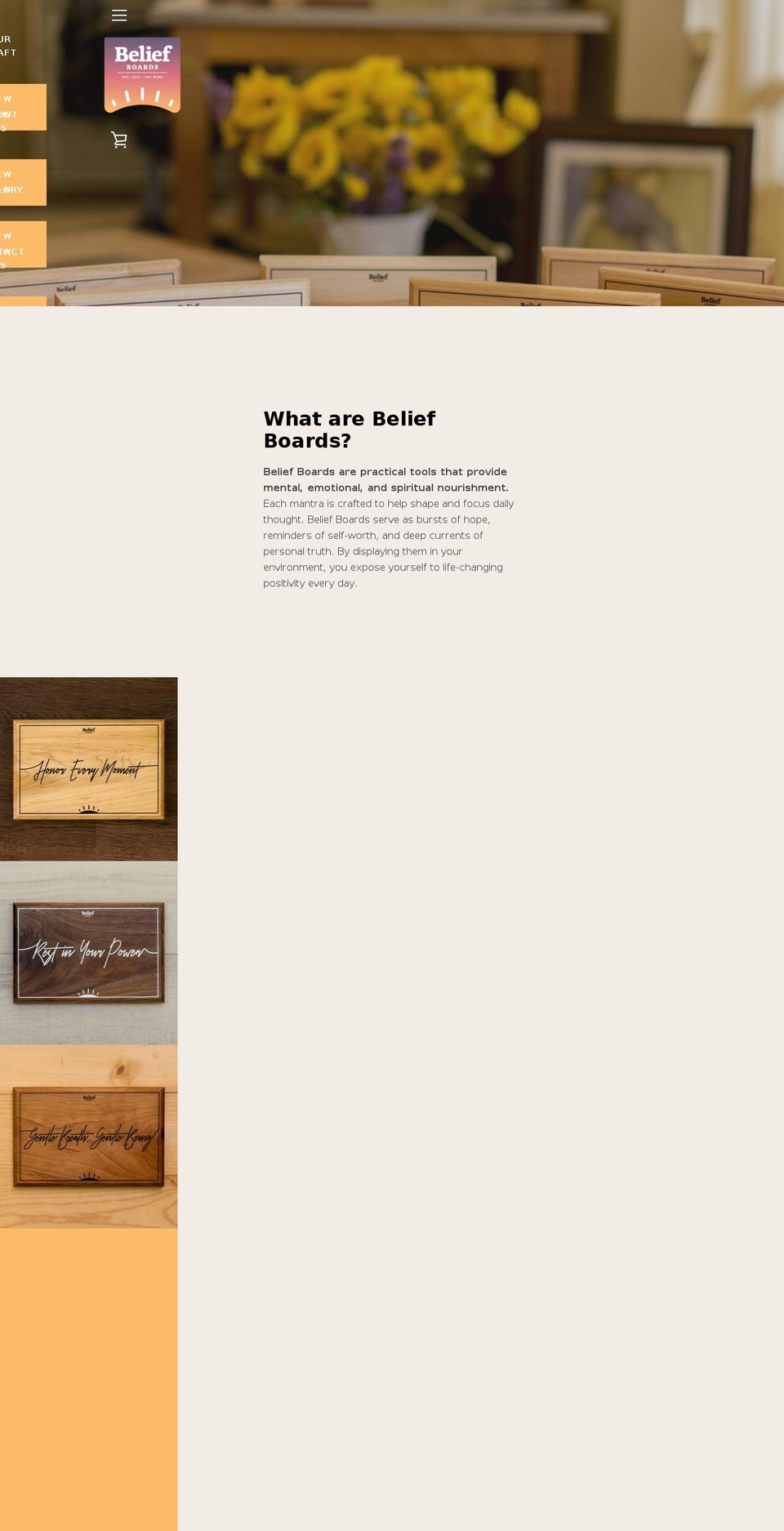 beliefboards.com shopify website screenshot