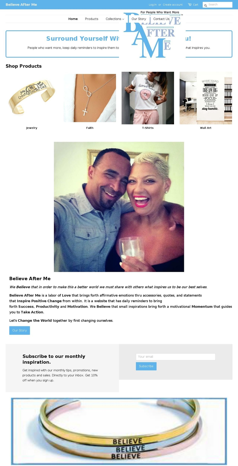believeafterme.com — Shopify storefront screenshot