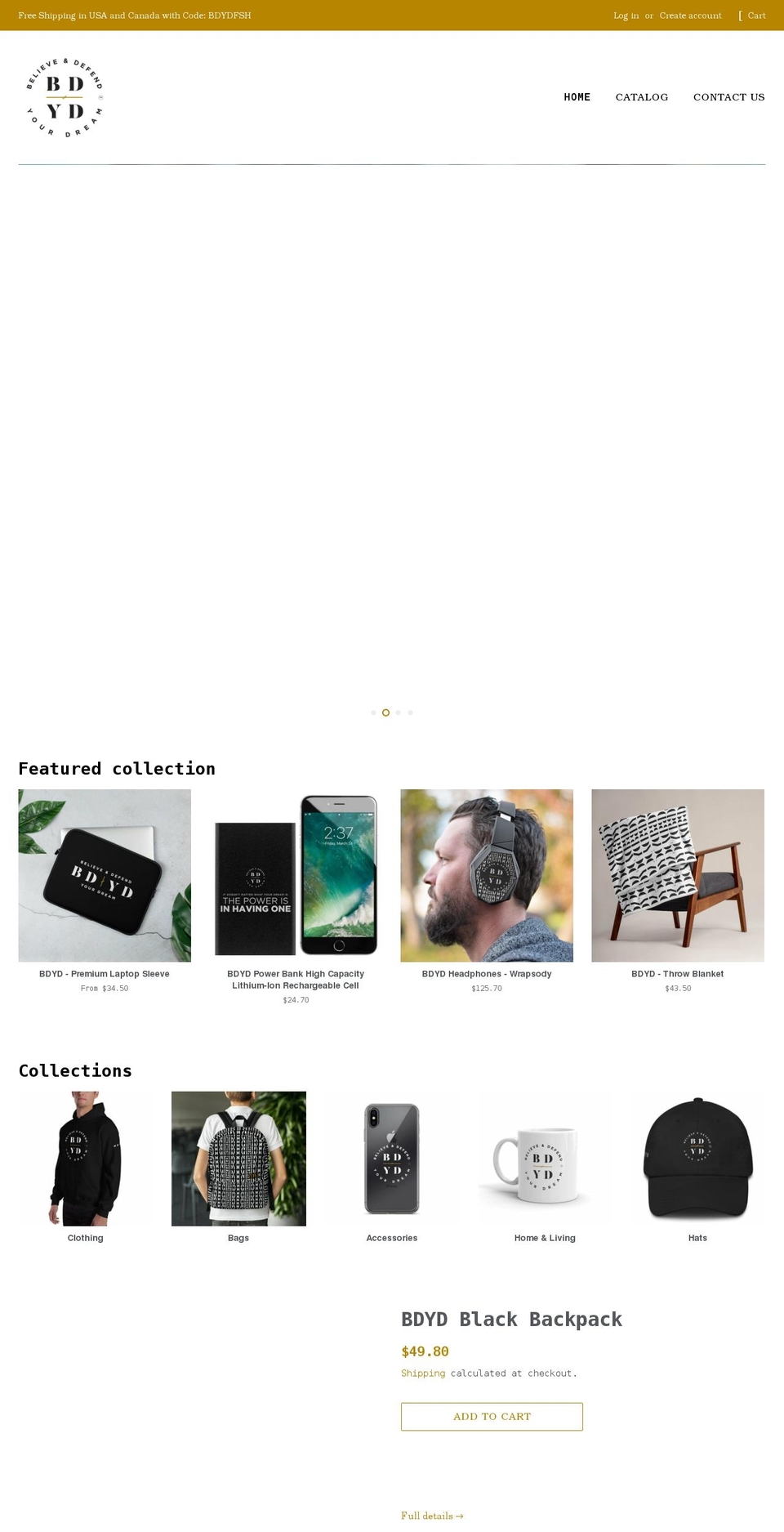 believeanddefendyourdream.com — Shopify storefront screenshot
