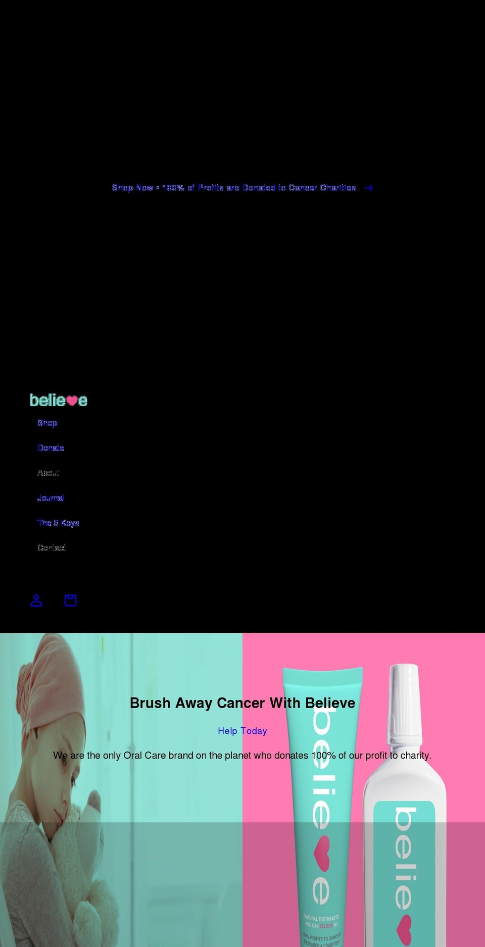 believeoralcare.com shopify website screenshot