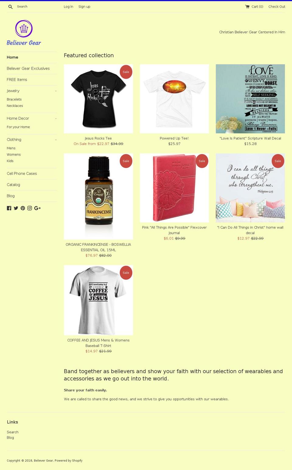 believergear.com — Shopify storefront screenshot
