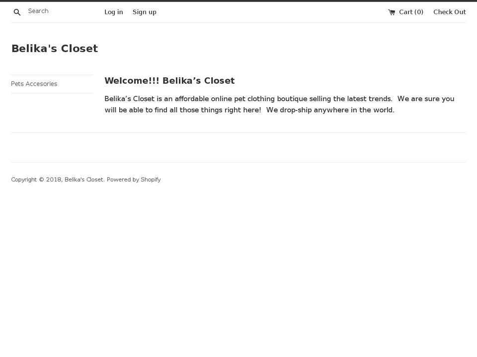 belikascloset.com — Shopify storefront screenshot