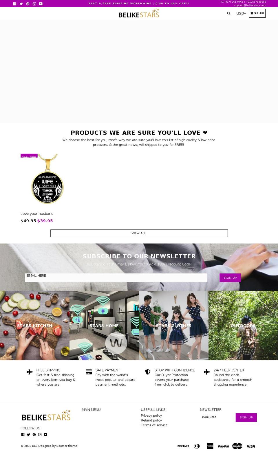 belikestars.com — Shopify storefront screenshot