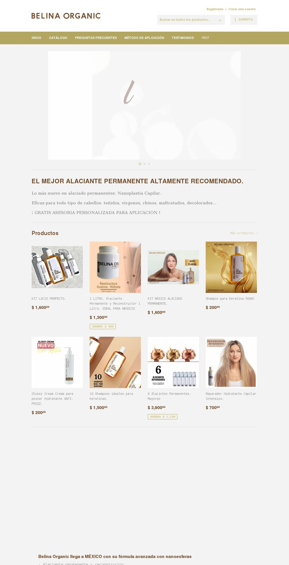 belinaorganic.com shopify website screenshot