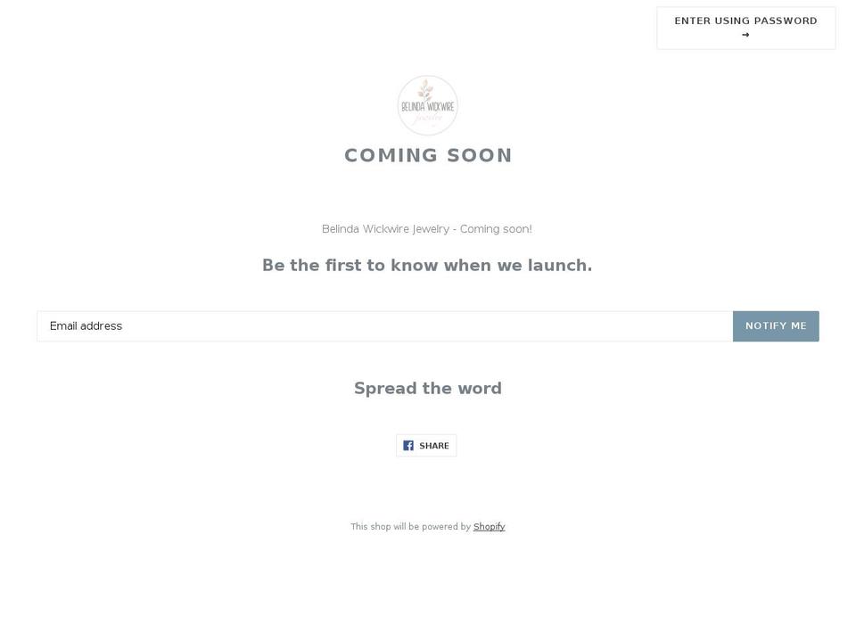 belindawickwire.com shopify website screenshot