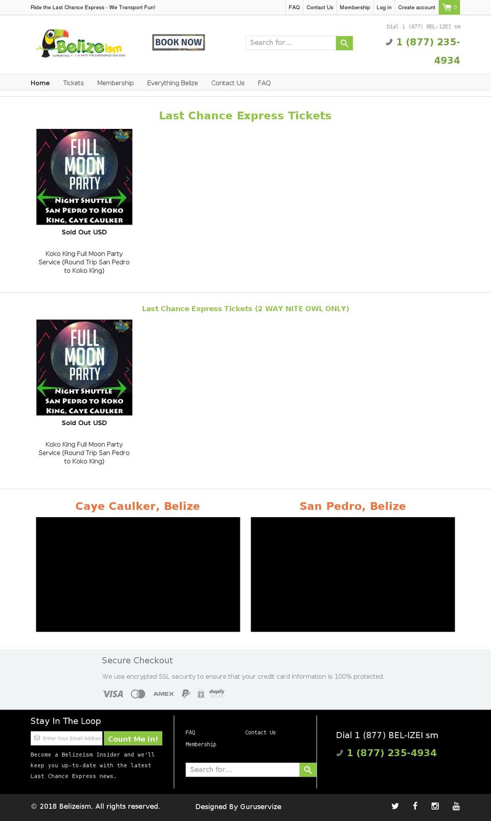 belizeism.com — Shopify storefront screenshot