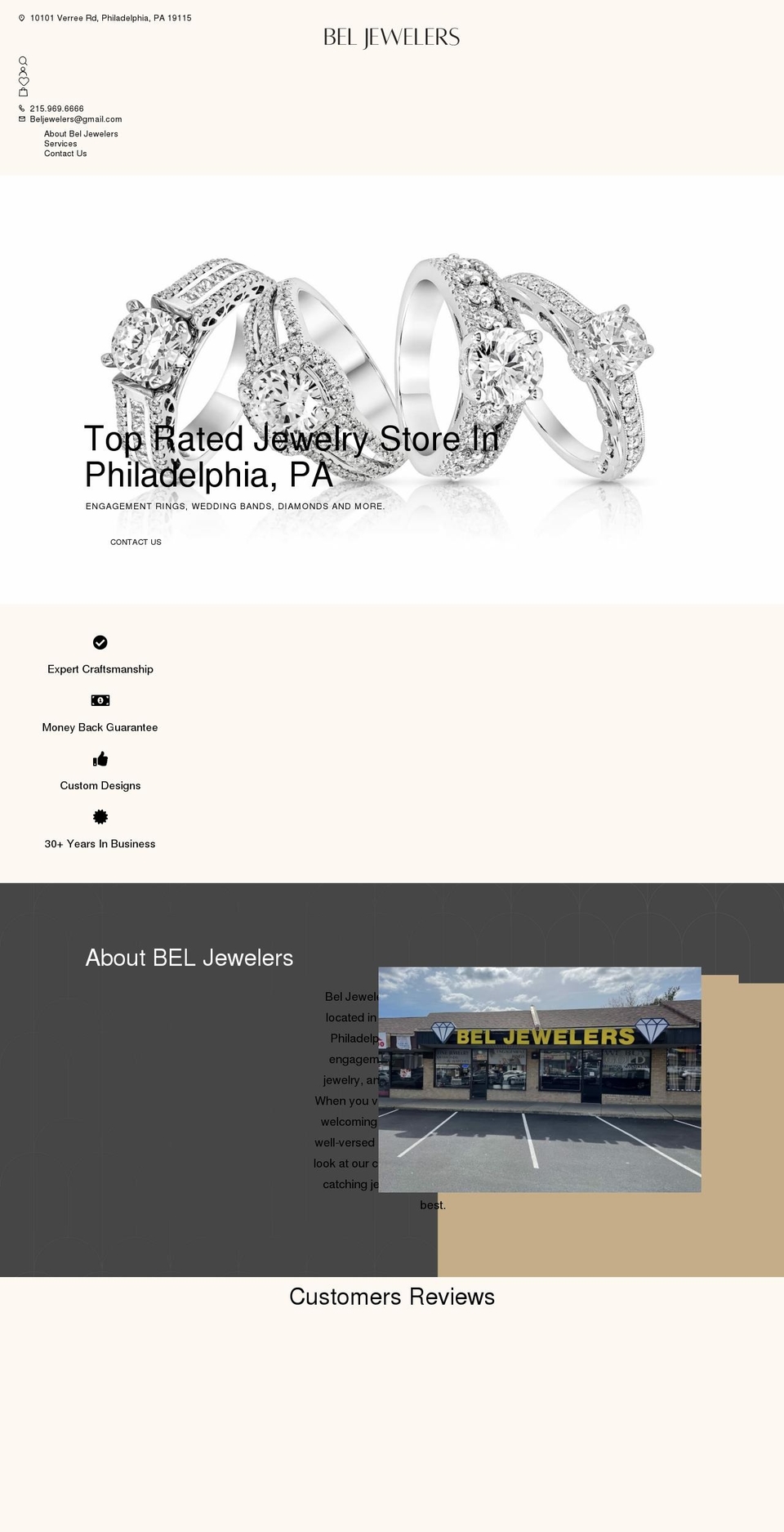 beljewelers.com shopify website screenshot