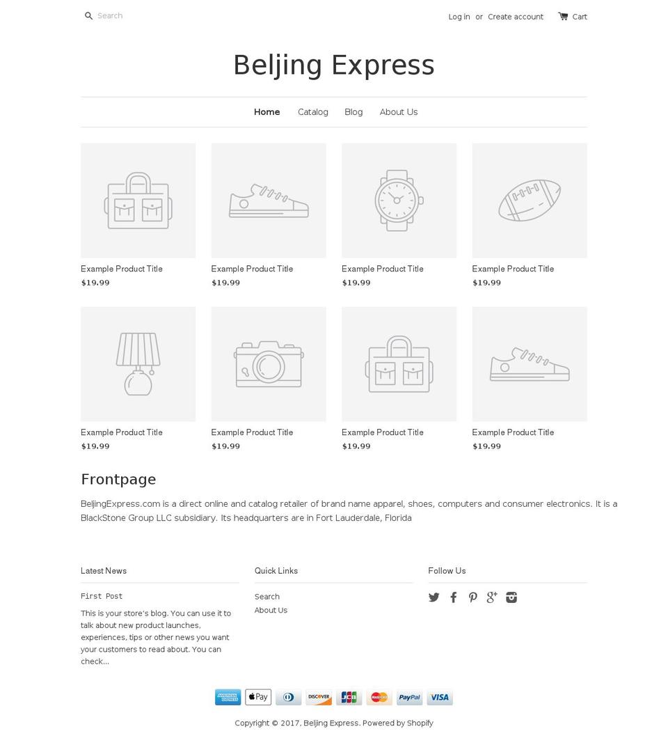 beljingexpress.com shopify website screenshot