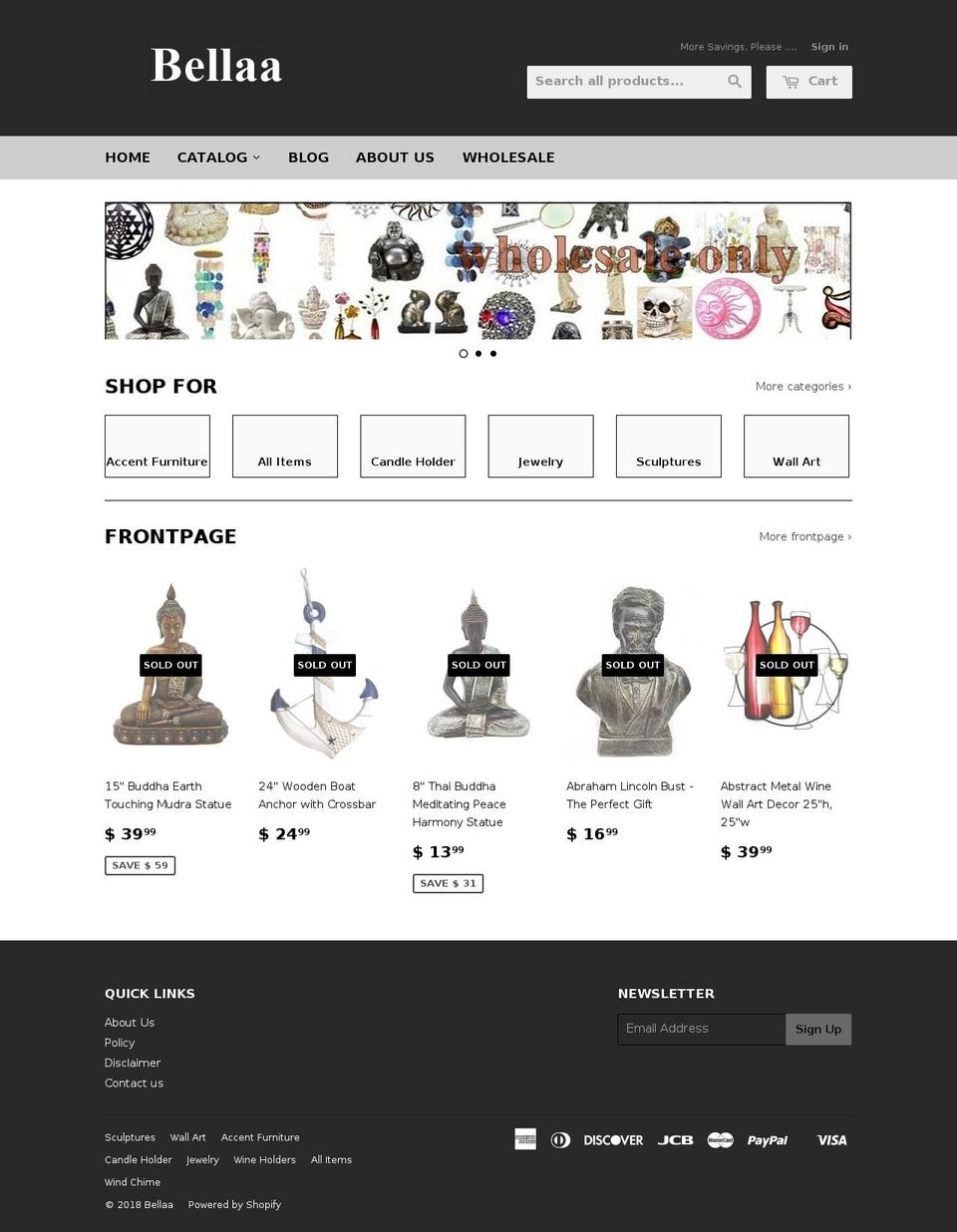 bellaainc.com shopify website screenshot
