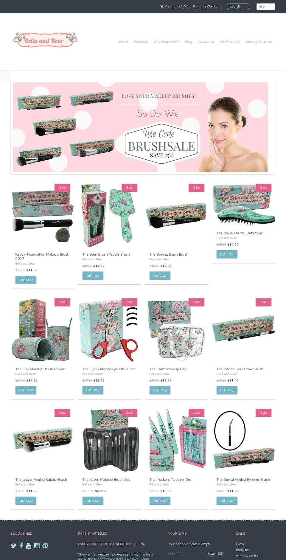 bellaandbear.com shopify website screenshot