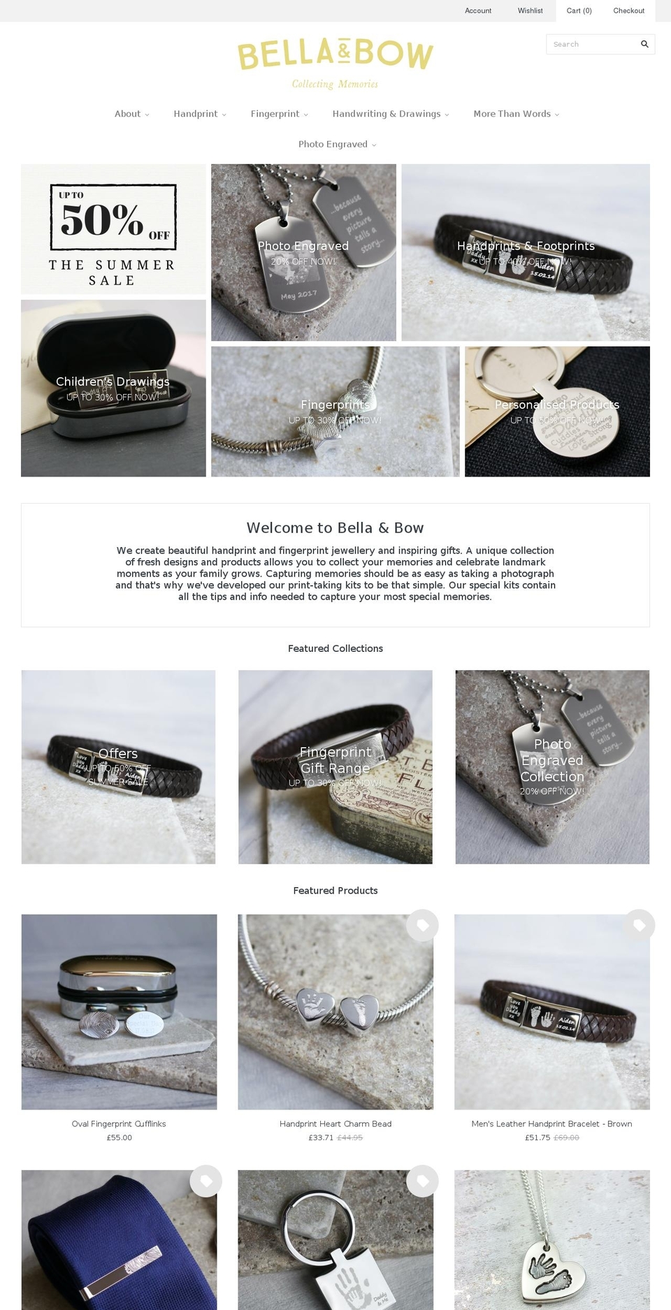 bellaandbow.co.uk shopify website screenshot