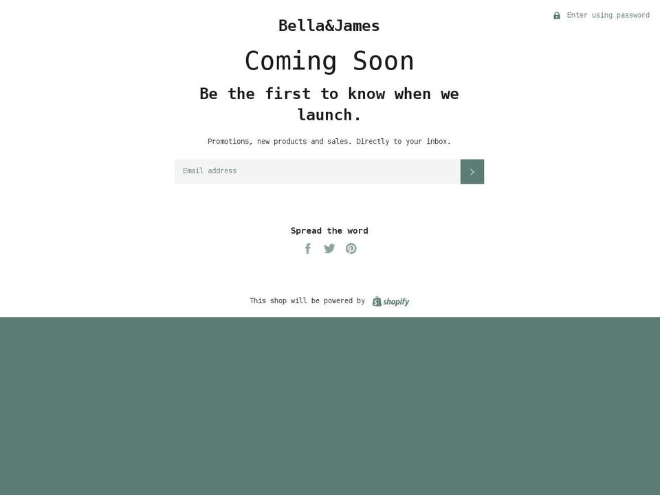 bellaandjames.com shopify website screenshot