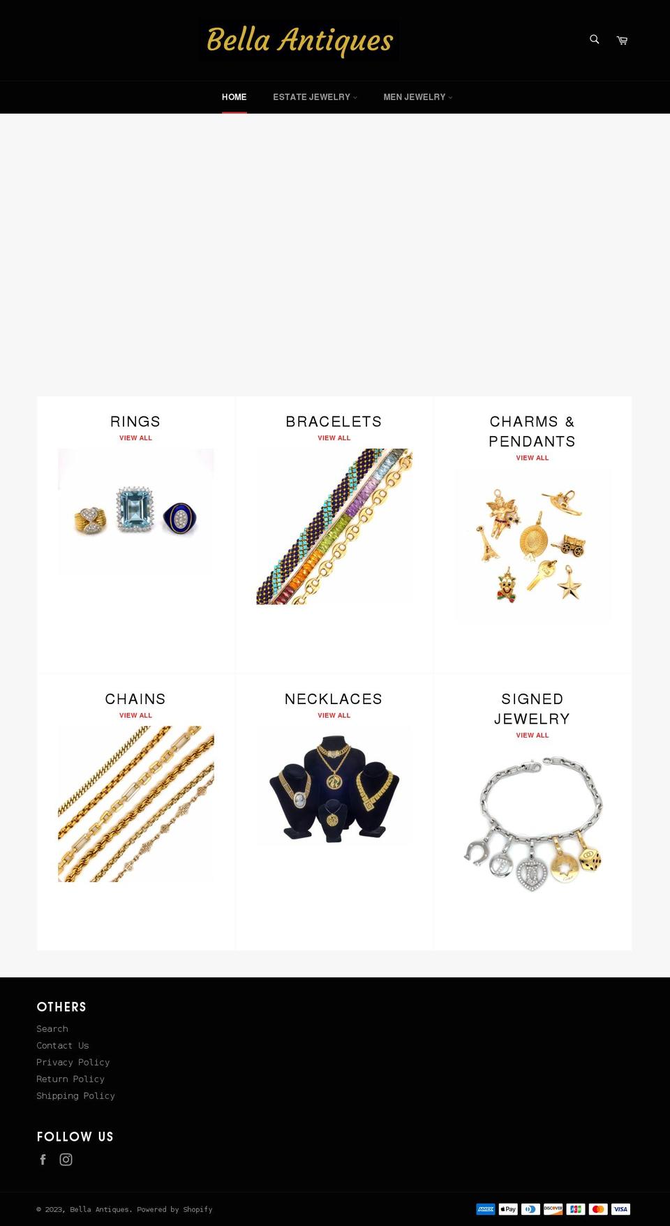 bellaantiquesny.com shopify website screenshot