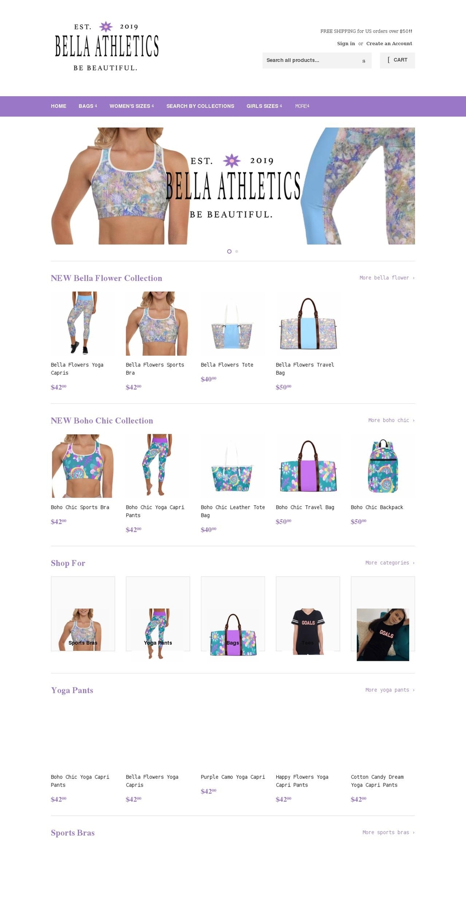 bellaathletics.com shopify website screenshot