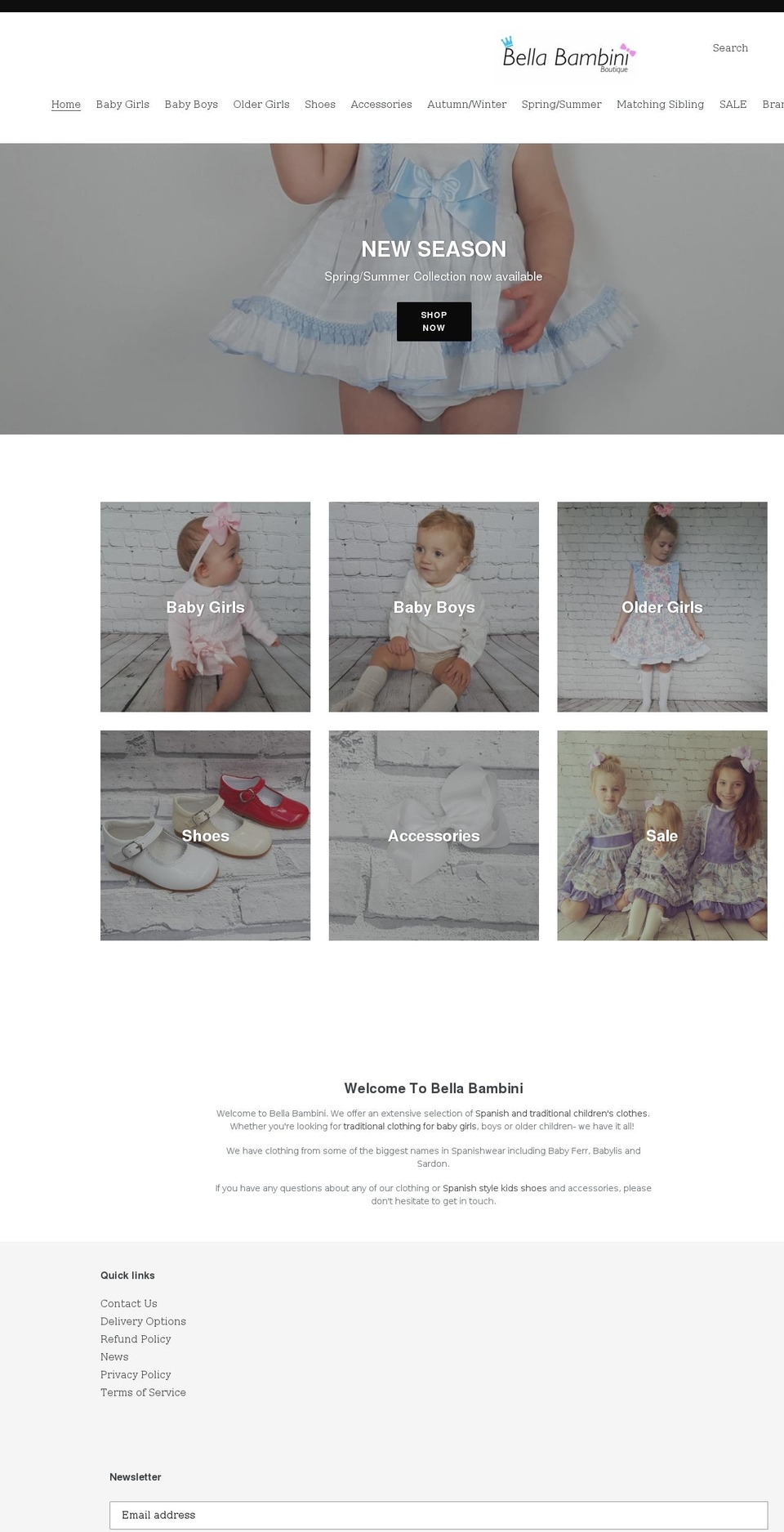 bellabambini.net shopify website screenshot