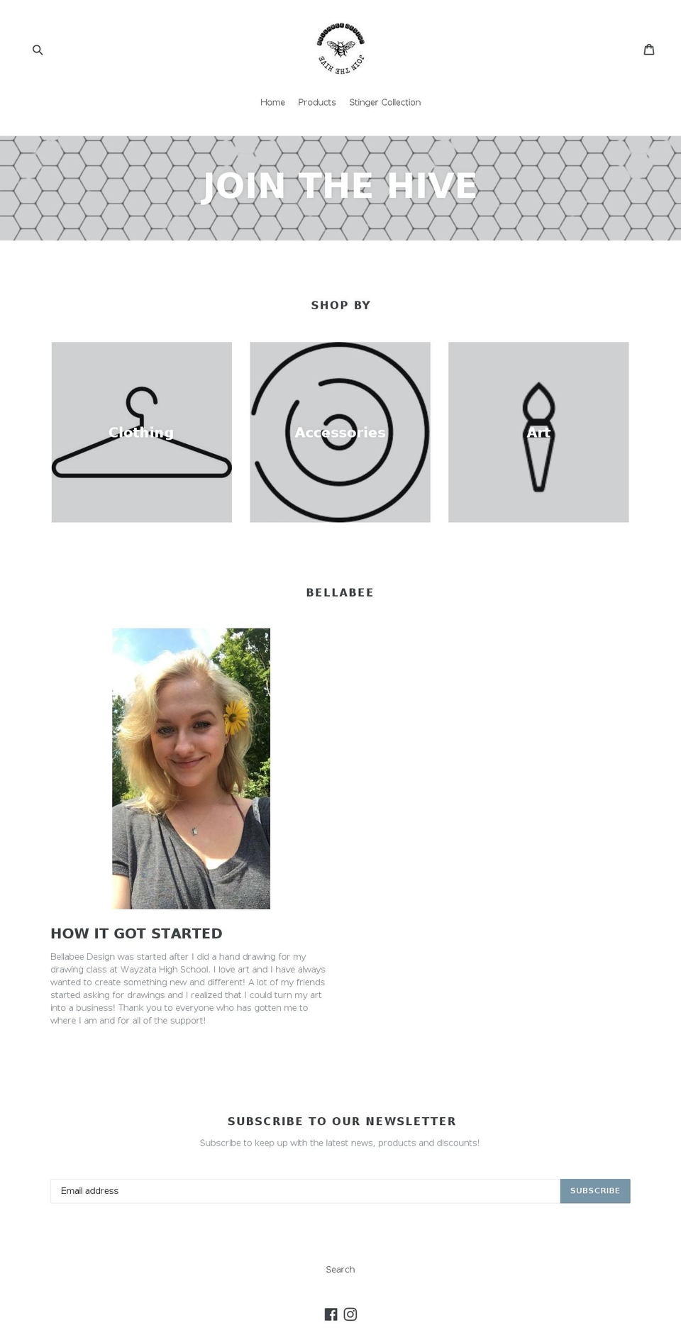 bellabeedesign.com — Shopify storefront screenshot
