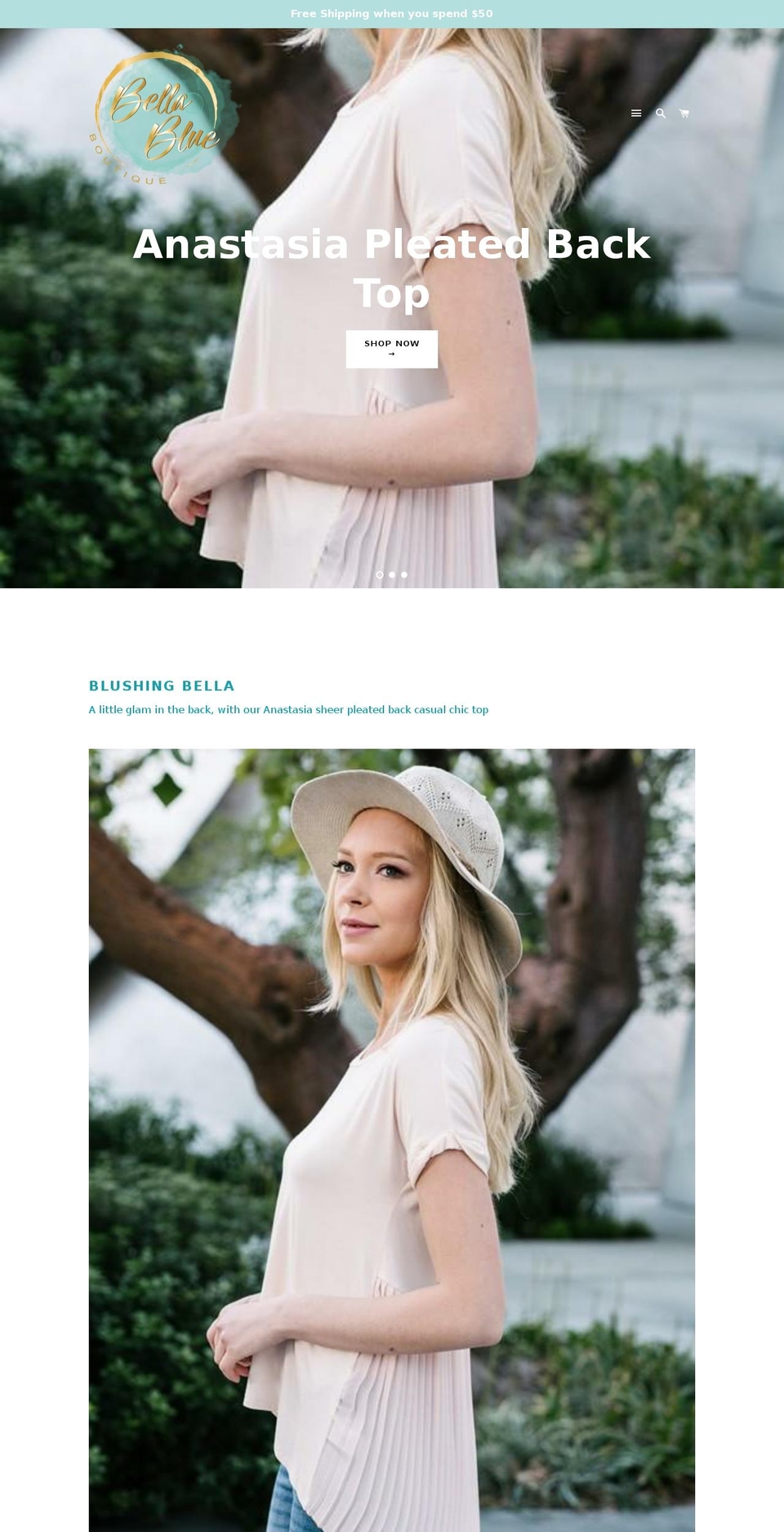bellablueboutiques.com — Shopify storefront screenshot