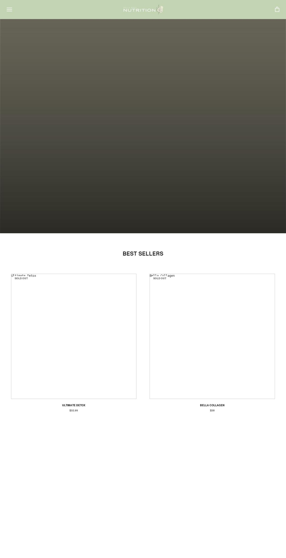 bellabodynutrition.com shopify website screenshot