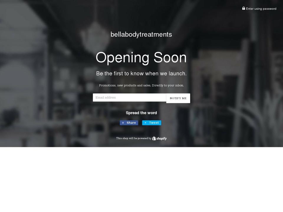bellabodytreatments.com shopify website screenshot