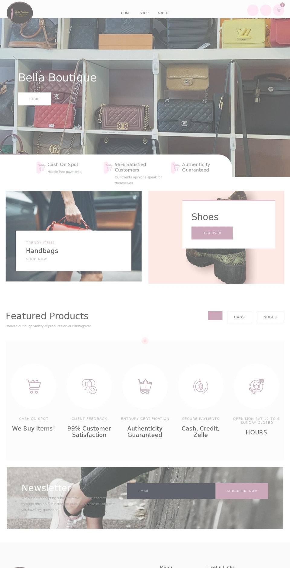 bellaboutiquephilly.com shopify website screenshot