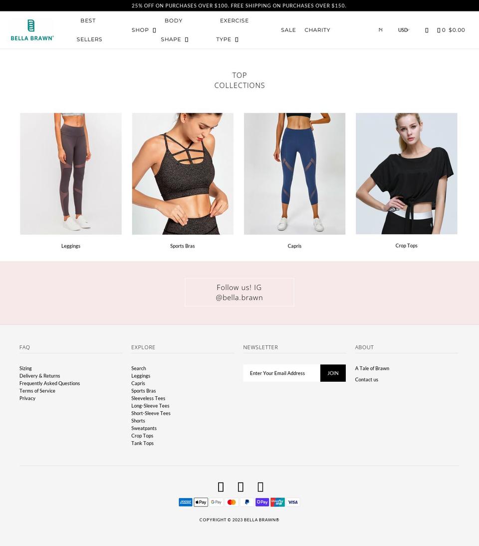 bellabrawn.com shopify website screenshot