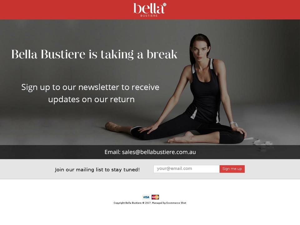 bellabustiere.com.au shopify website screenshot