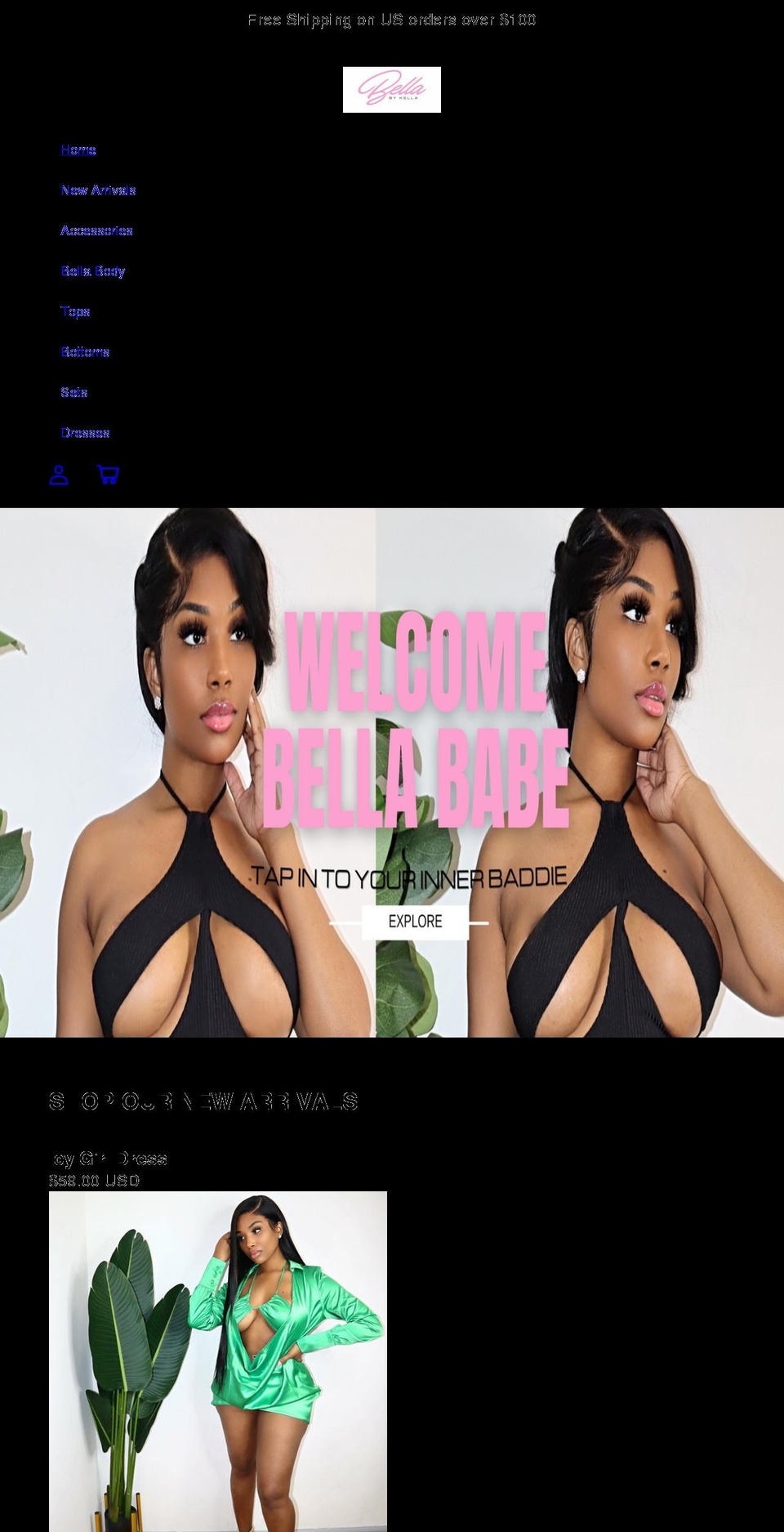 bellabykella.com shopify website screenshot