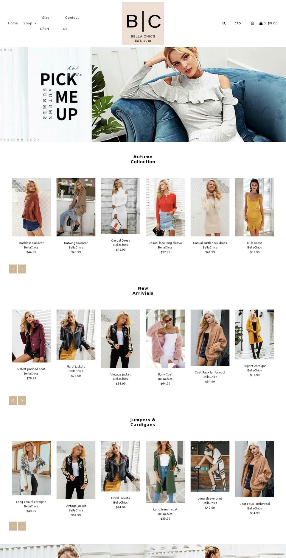 bellachics.com shopify website screenshot