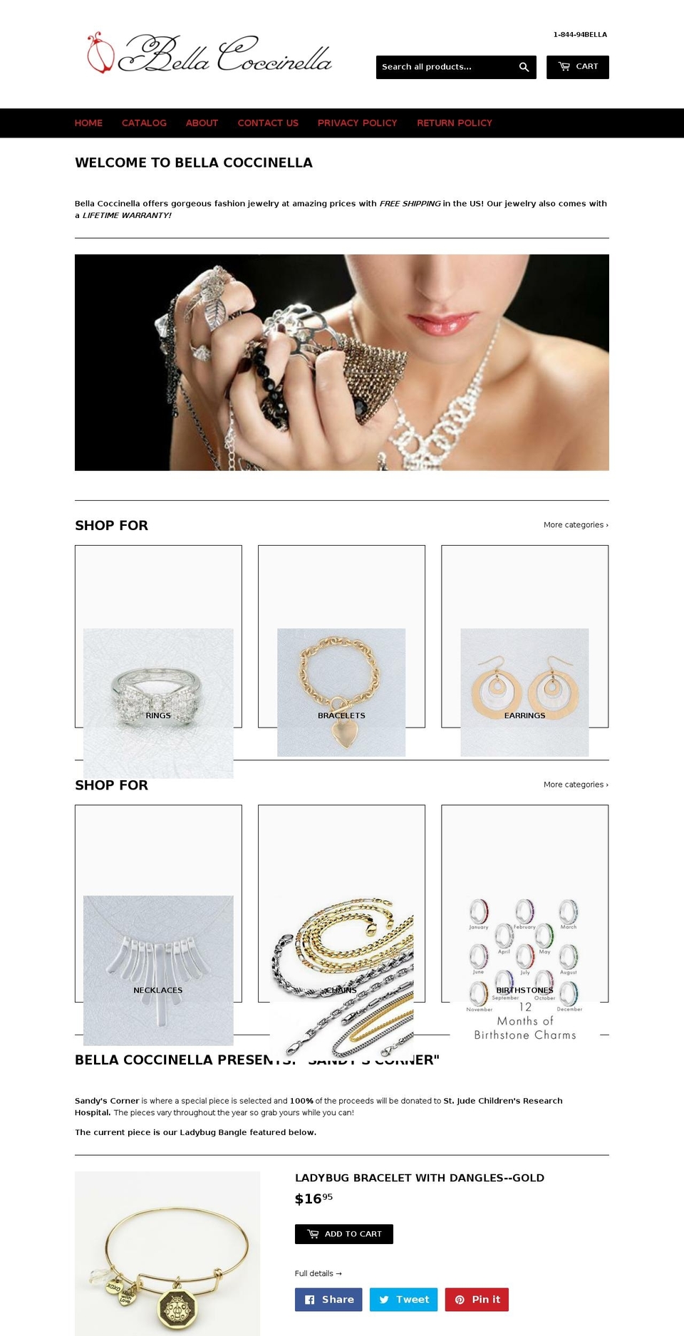 bellacoccinella.com — Shopify storefront screenshot