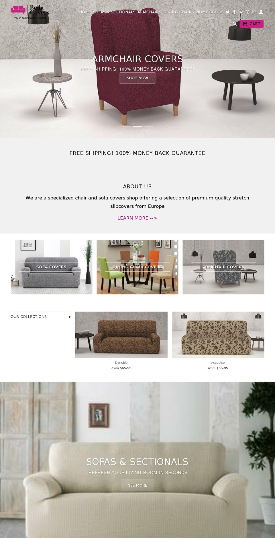 bellacovers.com — Shopify storefront screenshot