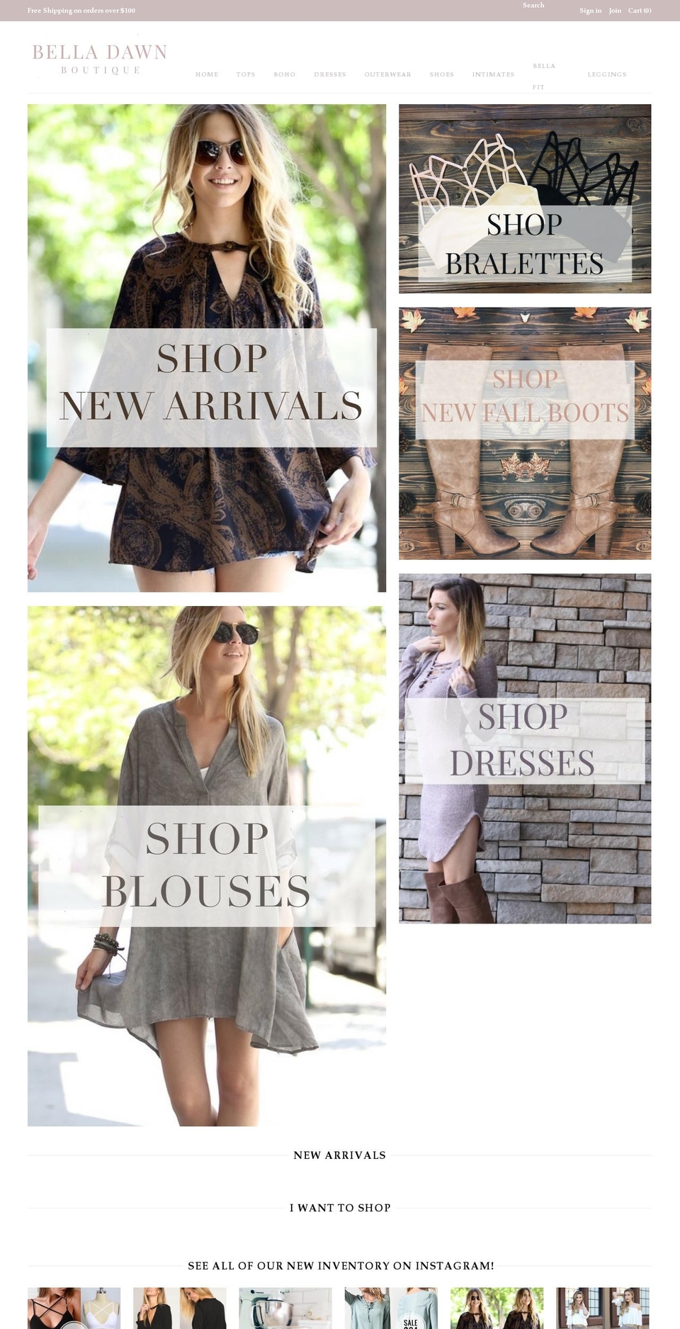 belladawnboutique.com shopify website screenshot