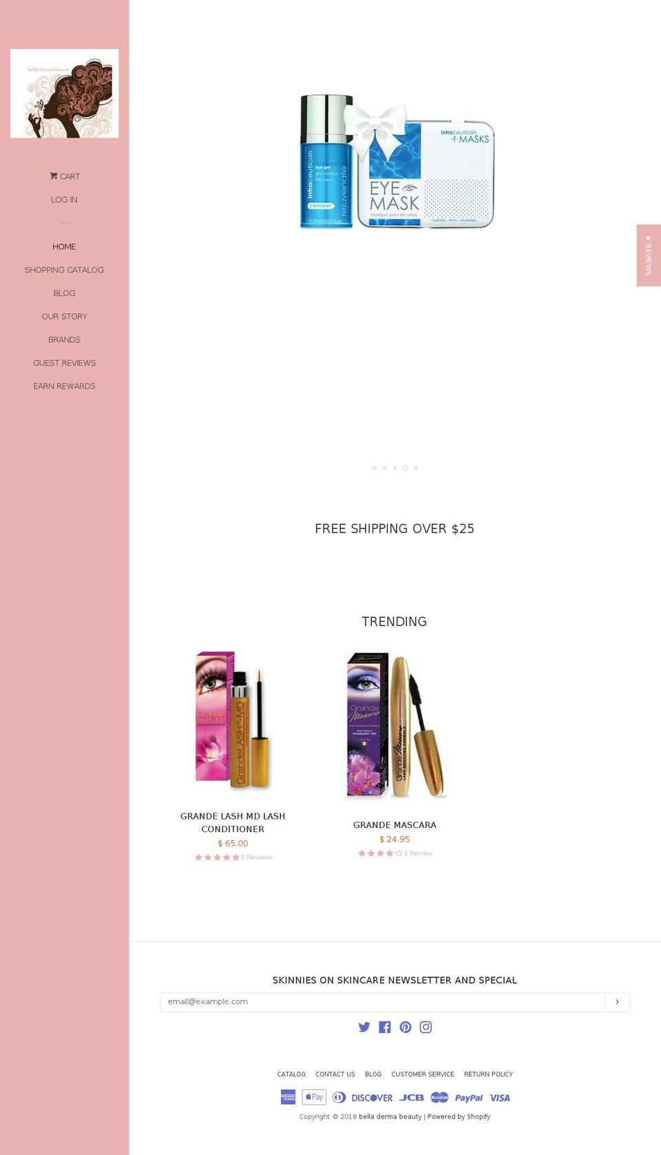 belladermabeauty.com shopify website screenshot