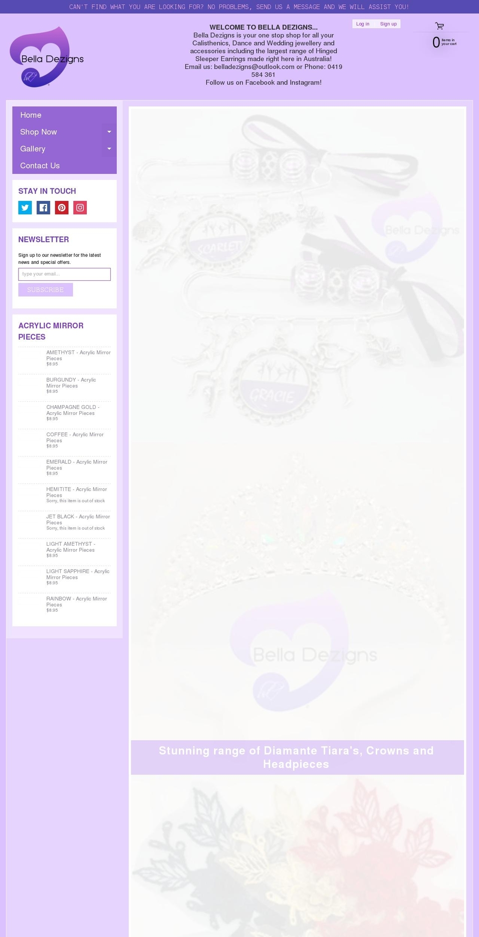 belladezigns.com shopify website screenshot