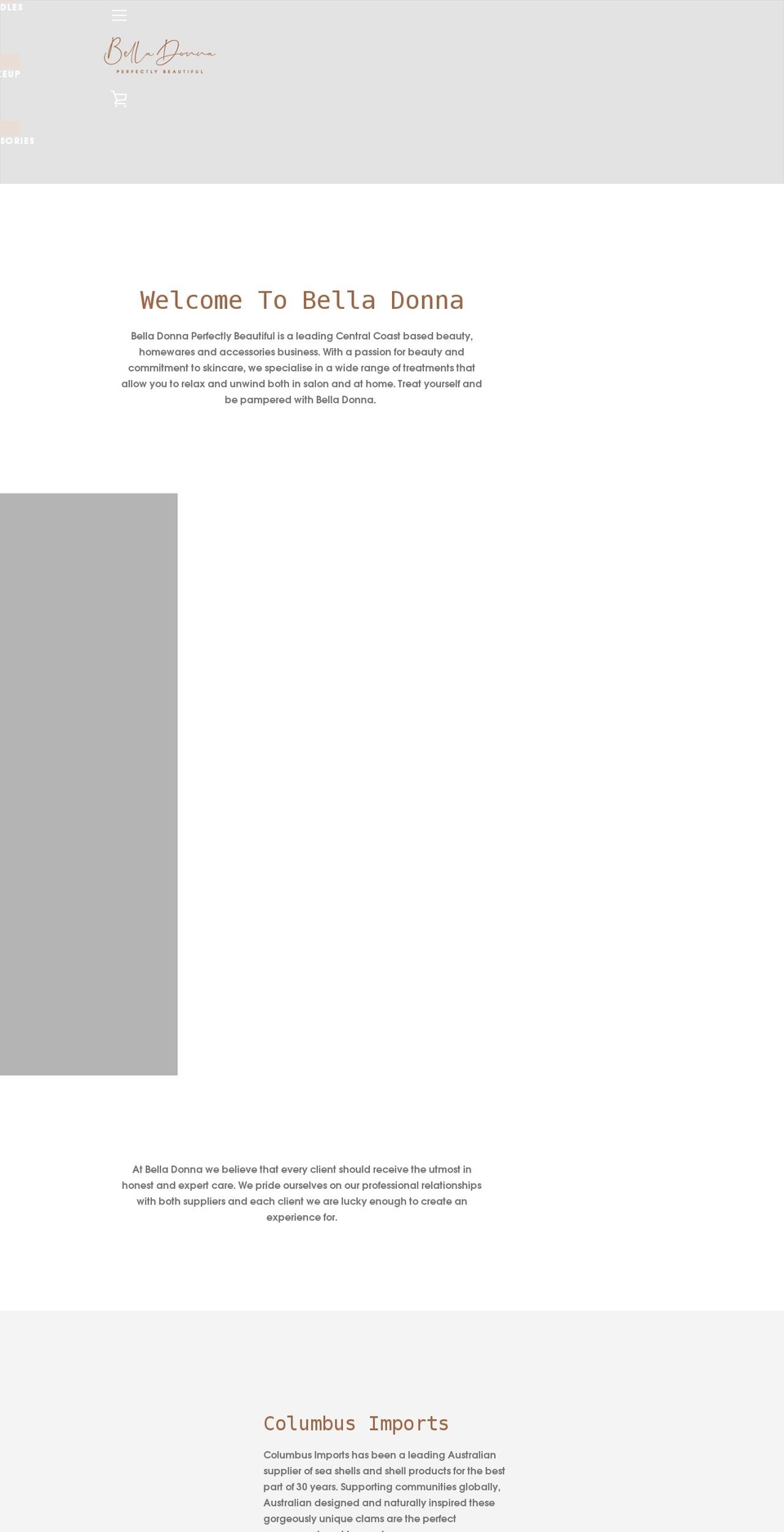 belladonnaperfectlybeautiful.com shopify website screenshot