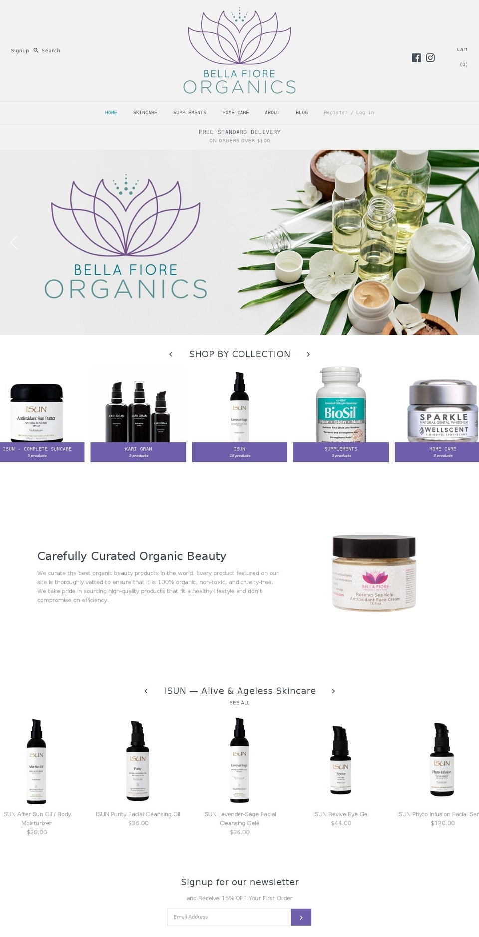 bellafioreorganics.com — Shopify storefront screenshot