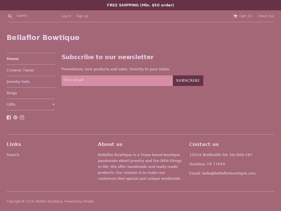 bellaflorbowtique.com shopify website screenshot