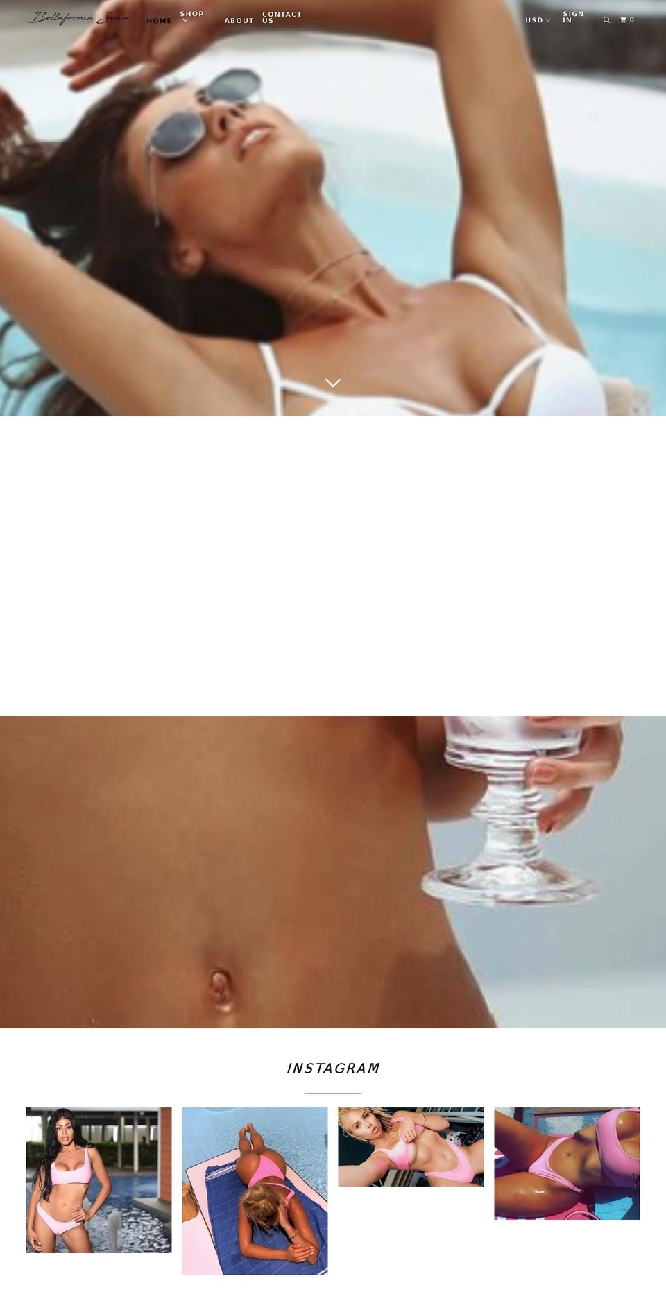 bellaforniaswim.com — Shopify storefront screenshot